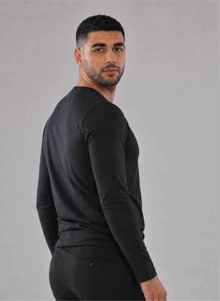 T-shirt manches longues col v