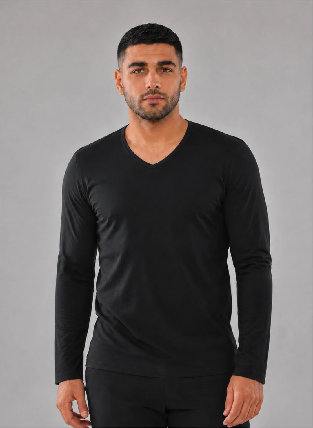T-shirt manches longues col v