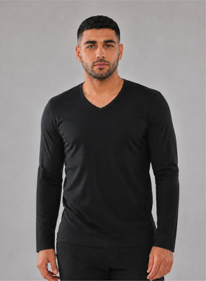 T-shirt manches longues col v