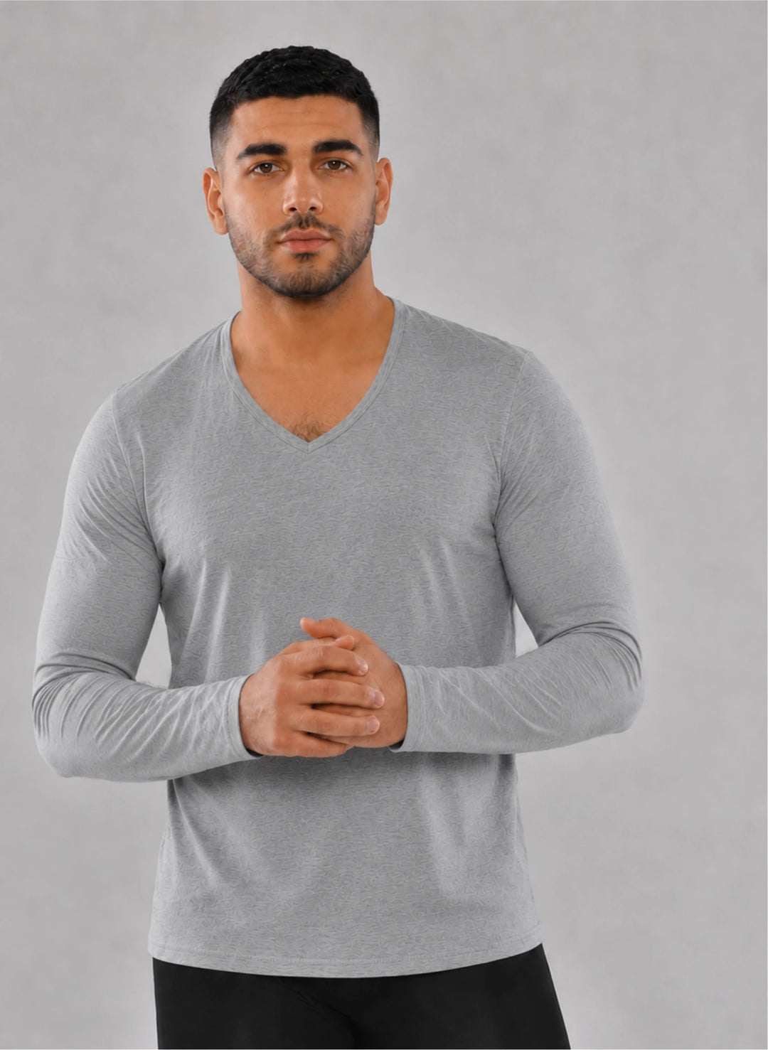 T-shirt manches longues col v