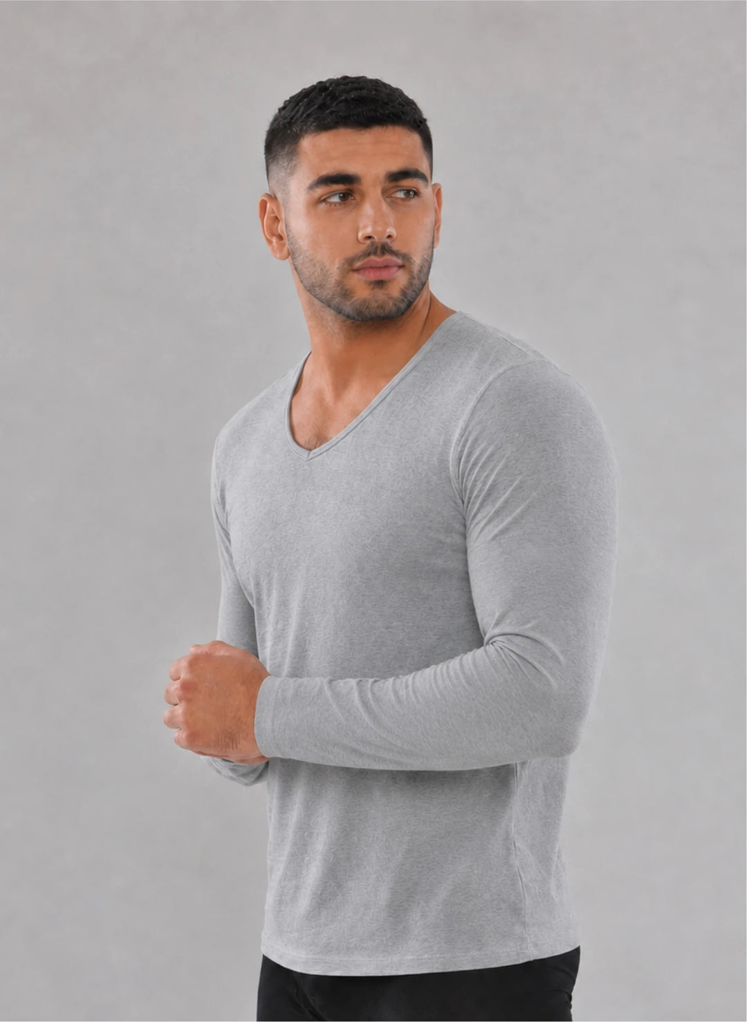 T-shirt manches longues col v