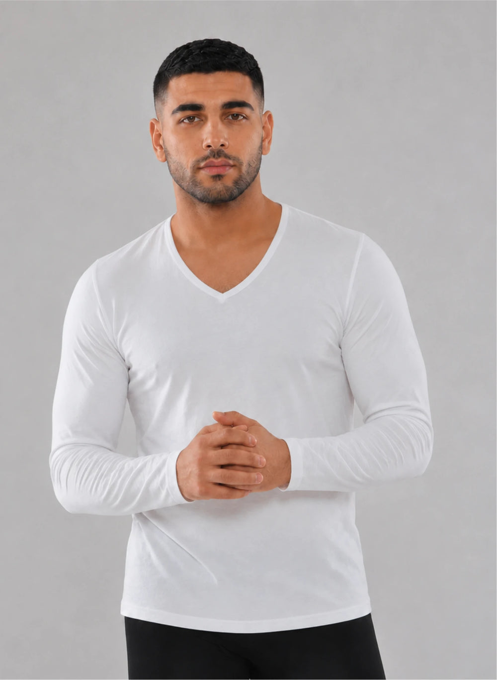 T-shirt manches longues col v