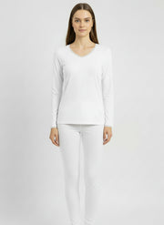 Ensemble T-shirt ML col V avec dentelle + Legging avec dentelle