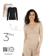 Pack 3 T-shirts ML  Incrustation Devant