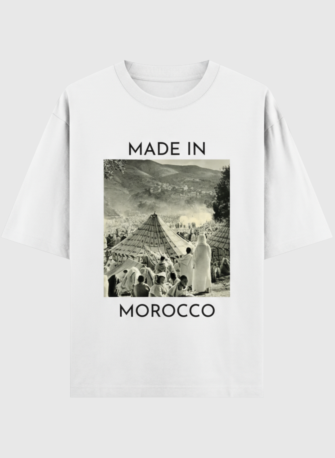 T-shirt Oversize 100 % Coton – “Made in Morocco – Moussem”