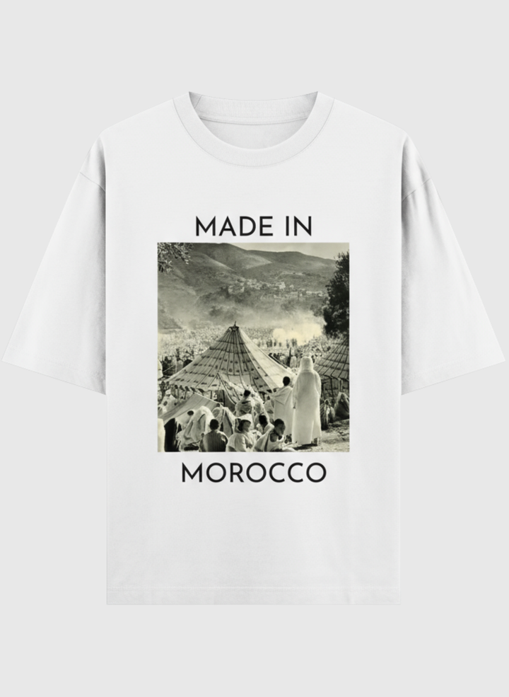 T-shirt Oversize 100 % Coton – “Made in Morocco – Moussem”