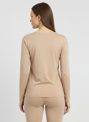 T-shirt manches longues col rond avec dentelle