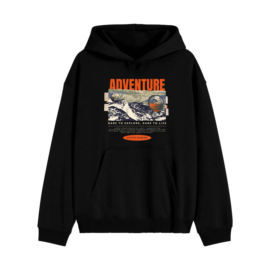 Hoodie ADVENTURE - Black Exploration