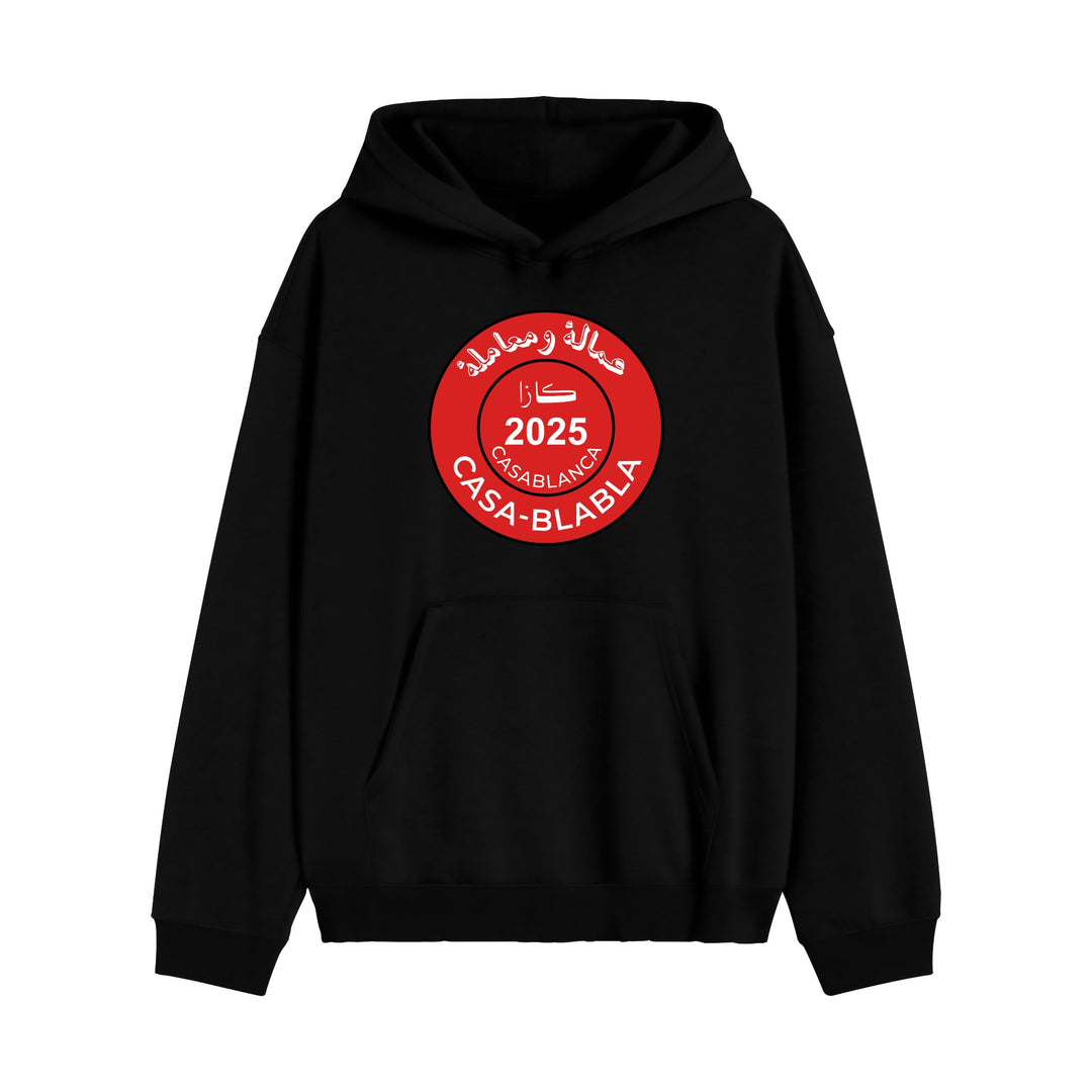 Sweat à Capuche Noir Oversize "CASA-BLABLA 2025"