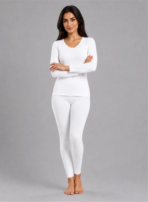 Ensemble t-shirt ml col v avec dentelle et legging avec dentelle