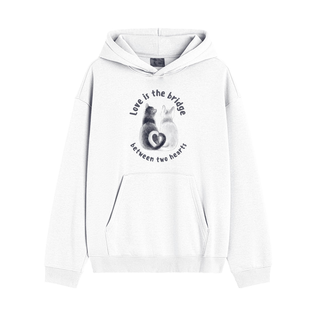 Sweat à Capuche Blanc "Love is the Bridge"