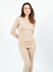 Ensemble T-shirt ML col rond avec dentelle + Legging avec dentelle