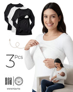 Charger l’image dans la visionneuse de la galerie, Pack 3 Pulls d'Allaitement Femme NOA – Accès Facile, Confort Coton Bio
