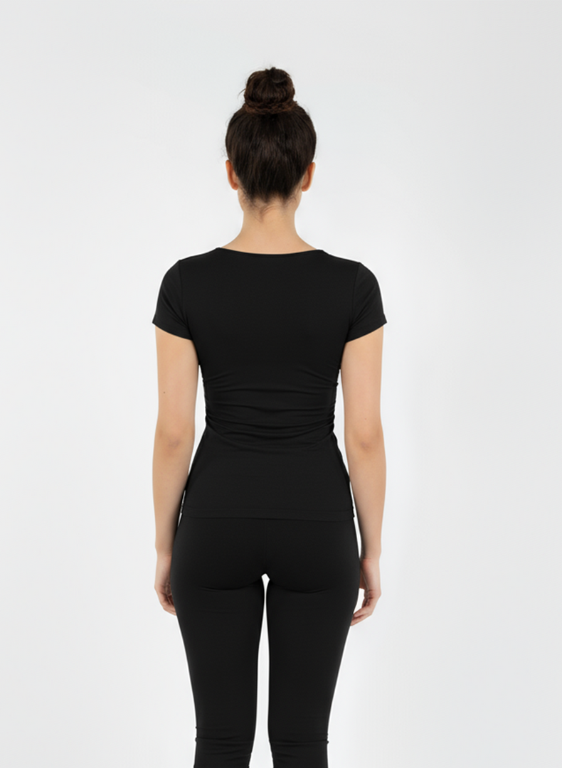 T-shirt manches courtes col rond black