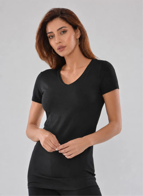 T-shirt manches courtes col v