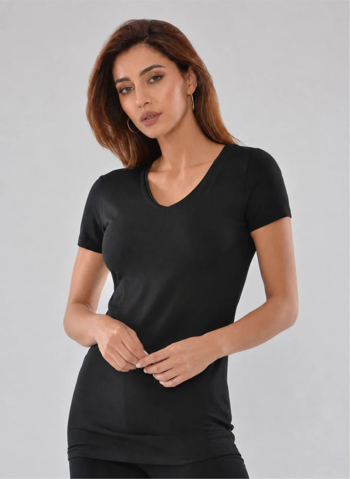 T-shirt manches courtes col v