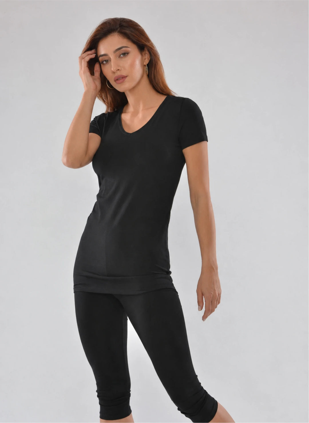 T-shirt manches courtes col v