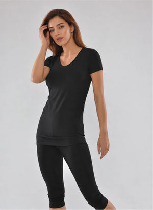 T-shirt manches courtes col v