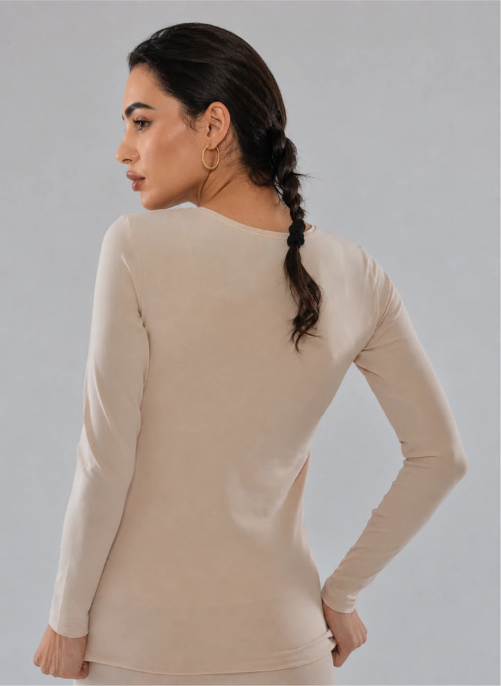 T-shirt manches longues col v