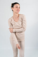 Charger l’image dans la visionneuse de la galerie, Ensemble T-shirt ML col V + Legging femme
