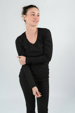 Pack 3 ensembles : T-shirts ml col v et legging
