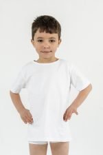 NOA Sous Vetements T Shirt Blanc Col Rond 100 Coton Pour Garcon