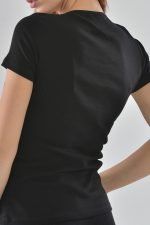 NOA Sous Vetements TEE SHIRT MC AVEC DENTELLE – Noir
