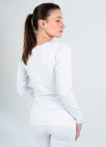 NOA Sous Vetements Tee Shirt Manches Longues Femme Col V – Blanc