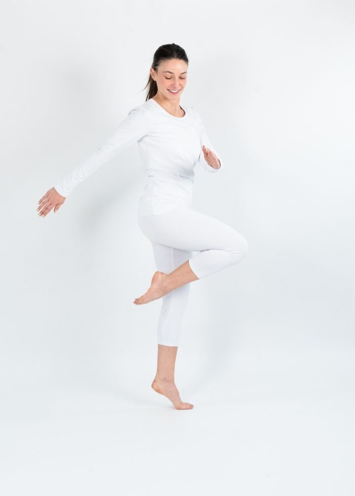 NOA Sous Vetements Tee Shirt Manches Longues Femme Col V – Blanc