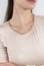 NOA Sous Vetements Tee Shirt Ml Col Rond Avec Dentelle – Beige