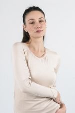 NOA Sous Vetements Tee Shirt Ml Col Rond Avec Dentelle – Beige