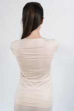 NOA Sous Vetements Tee Shirt Ml Col Rond Avec Dentelle – Beige
