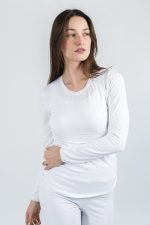NOA Sous Vetements Tee Shirt Ml Col Rond Avec Dentelle – Blanc