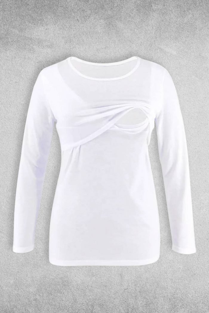 NOA Sous Vetements Pull Dallaitement Manches Longues Blanc Femme 7